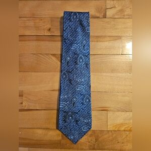 Christian Dior Blue Paisley Silk Tie